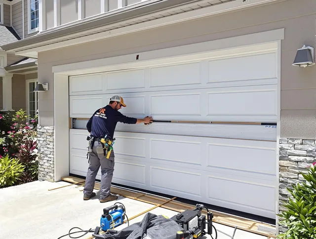 Griswold Garage Door Repair team performing complete garage door replacement at Griswold residence