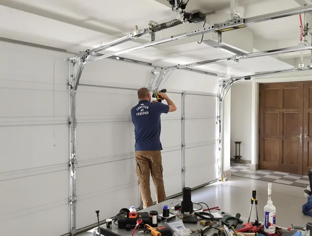 Griswold Garage Door Repair certified technician performing precision garage door repair in Griswold