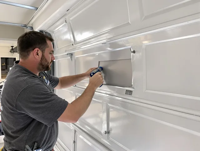 Garage door panel repair by Griswold Garage Door Repair in Griswold