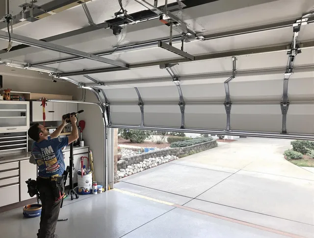 Garage door track repair service by Griswold Garage Door Repair in Griswold